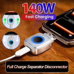 Adaptador de Carga Tipo C Inteligente de 140W con Protección de Carga Completa y Corte Automático, Cargador de Teléfono con Apagado Automático