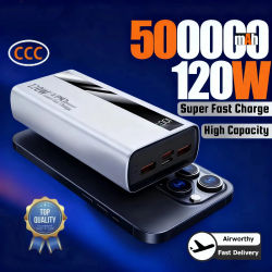 Xiaomi 500000mAh 120W banco de energía de alta capacidad carga súper rápida cargador de batería portátil para iPhone Samsung Huawei