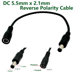 Cable convertidor de potencia de polaridad inversa, CC de 5,5mm x 2,1mm para teclado, guitarra, efectos de Piano, pedales, altavoz, Radio, 1 ud.