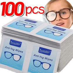 10-100 Uds. De limpieza de gafas, papel húmedo desechable, antivaho, eliminador de polvo, toallitas para lentes, gafas de sol, limpiador de pantalla de teléfono