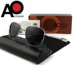 Gafas de sol piloto AO para hombre, gafas de sol con lentes de cristal templado AGX, espejo militar del ejército americano de alta calidad