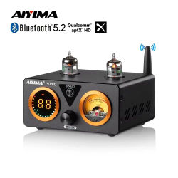 AIYIMA-Amplificador de tubo T9 PRO HiFi con Bluetooth, medidor VU, Amplificador DE POTENCIA ESTÉREO, USB, DAC, coaxial, OPT, Aud