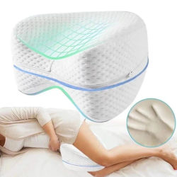 Almohadilla de algodón de rebote lento con memoria en forma de corazón, almohada para piernas, almohada lateral para dormir, almohada para piernas con abrazadera, almohada para piernas