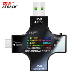Probador USB DC tipo C PD voltímetro Digital amperímetro voltaje Monitor de corriente amperímetro Detector banco de energía cargador medidor de capacidad 8.0A
