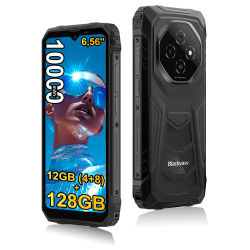 Blackview FORT 1 [Sin cargador de la UE] Smartphone resistente Teléfono móvil AI de 6,56 pulgadas 12 GB (4 + 8) + 128 GB + Hasta 2 TB Android 15 10000 mAh 18 W