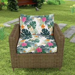 Fundas para Cojines de Sofá con Estampado Tropical para Exteriores - Protectores de Muebles Antideslizantes, Reemplazo para Cojines Individuales de Asiento