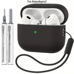 Funda de silicona líquida para AirPods Pro 2, Funda para AirPods Pro 2 2nd Pro2 2022 2023, Funda con cordón para bolígrafo Cleaningr