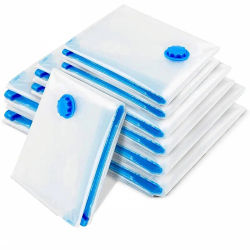 Bolsas de almacenamiento al vacío para ahorro de espacio, bolsas de compresión para edredones y mantas, sellador de ropa, organizador de embalaje de viaje, 4 paquetes