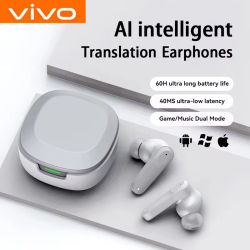 Auriculares Bluetooth VIVO con Traducción Inteligente por IA, Compatibles con Múltiples Idiomas, Auriculares Inalámbricos Intrauditivos para Negocios con APP