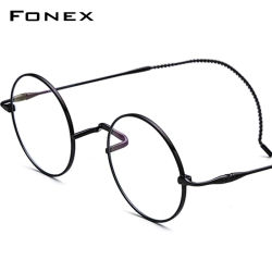 Montura de gafas de titanio FONEX para hombre, nuevas gafas redondas pequeñas Retro para mujer, gafas ultraligeras japonesas Harri Potters Vintage 85725