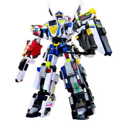 MiniForce 5 en 1 Super Cops JUSTICE TITAN, Robot de Transformación Combinado de 5 Vehículos, Modelo Mini Force, Figura de Acción Deformable