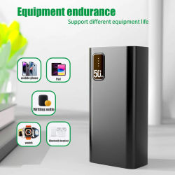 Banco de energía portátil de carga rápida de 30000 mAh, batería externa de gran capacidad, cargador USB-C de alta velocidad para teléfonos inteligentes, tabletas, viajes, suministro de energía de