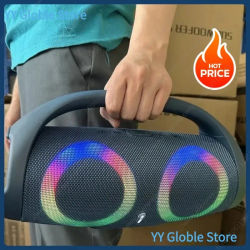 Altavoz Bluetooth de 100 W: Boombox portátil con luz RGB resistente al agua con TWS 360 ° Estéreo, Radio FM y Subwoofer Bajo