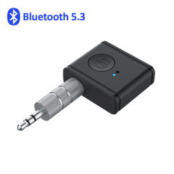 Bluetooth 5.3 receptores auxiliares adaptadores Bluetooth inalámbricos para vehículos 3,5 mm a 3,5 mm enchufes micrófono de música para vehículos adaptadores sin manos para altavoces para vehículos