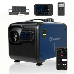 Calentador de Aire Diésel Todo en Uno de 8KW 12-24V AC240V con WiFi, Bluetooth y Monitor de CO para RV, Camper, Furgoneta, Camión, Caravana, Barco