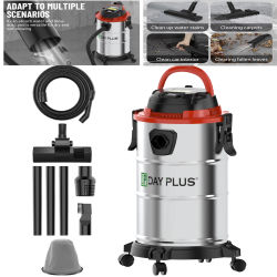 Aspirador industrial seco húmedo 5000W 19KPA gran succión 3 en 1 depósito 20L filtro HEPA función soplado 4 ruedas para taller fábrica garaje casa patio obra nave taller limpieza automoción