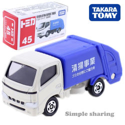 Takara Tomy Tomica-Kit de modelo de camión de basura Toyota Dyna, escala 1/63, coche de limpieza fundido a presión, juguetes para bebés, divertido adorno mágico