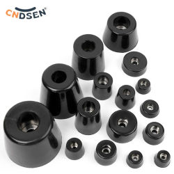 Almohadilla de pie de mesa de goma sintética negra, soporte antideslizante con caja de juntas, pata de muebles para altavoz, 4/8/10/20 Uds.
