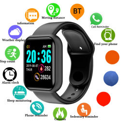 Relojes inteligentes para hombre, pantalla a Color, Bluetooth, pulsera deportiva para Fitness, Monitor de sueño y salud, reloj electrónico, reloj inteligente con alarma Y68