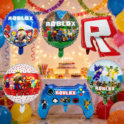 Globos de Aluminio con Diseño de Roblox, Combinación Temática de Dibujos Animados para Decoración de Fiestas de Cumpleaños, Baby Shower y Regalos