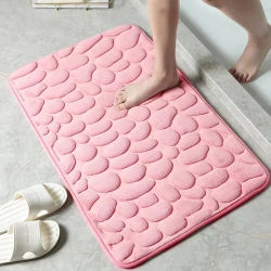 Alfombra de terciopelo en relieve de espuma viscoelástica, alfombra antideslizante para baño, sala de estar, suelo de adoquines, muebles para el hogar, 1 ud.