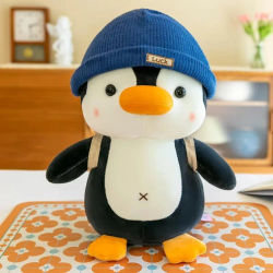 Sombrero suave, mochila de pingüino, pequeño pingüino, comodidad, compañero para dormir, almohada, regalo de cumpleaños