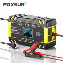 Cargador de batería de coche de 12V, 8A/24V, 4A, arranque automático, cargador rápido, uso para coche, motocicleta, camión, AGM, batería de plomo-ácido de GEL Deepcycle