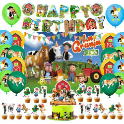 La Granja De Zenon tema decoración De fiesta De cumpleaños para niños Animal De granja pastel Topper globo Banner suministros para Baby Shower regalos