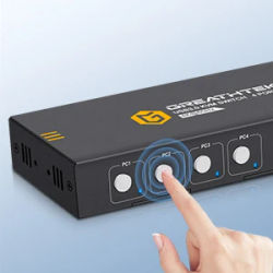 KVM Switch USB 3,0 HDMI Switcher 4K @ 60Hz para 4 ordenadores que compartir 1 Monitor HD y 3 dispositivos USB, teclado, ratón, impresora