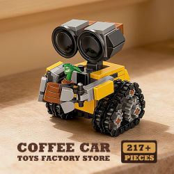 Mini Robot espacial MOC, juguetes de bloques de construcción, 217 Uds., modelo Bot con orugas, película clásica, bloques de ciencia ficción, muñecas, regalos de Navidad para niños y adultos