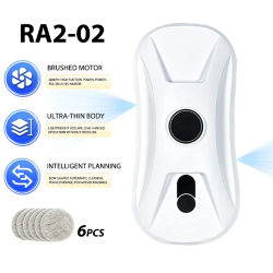 DIVEDEER Pequeño robot automático de limpieza de ventanas con agua de doble pulverización, robot de limpieza inteligente, motor sin escobillas, limpieza de vidrio