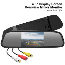 Monitor LCD TFT a Color, retrovisor de 4,3 pulgadas, accesorios automotrices, pantalla de espejo retrovisor de coche, vídeo HD, Monitor de estacionamiento automático