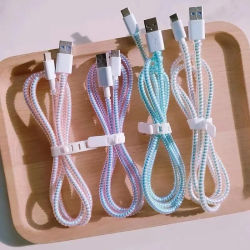 Protectores de cables láser de 1,6 m, organizador de cables de datos en espiral, envoltura universal para cargador de teléfono, funda protectora para Xiaomi, Samsung y iPhone