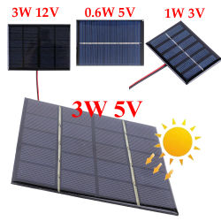 Panel Solar de 3W y 5V, placa Micro Solar portátil, Cargador rápido de polisilicio, sistema de células solares DIY, Mini cargador de batería para exteriores
