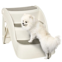 PawHut Escalera para Perros Plegable con Alfombras Antideslizantes 49x38x38 cm