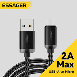 Essager Cable Micro USB 2A Cable USB de carga rápida para Xiaomi Realme Redmi Samsung Huawei teléfono móvil Cable cargador de datos USB 3M