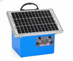 Cargador de valla eléctrico solar de 20 millas, controlador de energizador de 0,5J para ganado sin batería