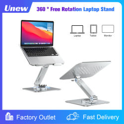 360 ° Soporte giratorio de aluminio y Metal para portátil, Base de silicona antideslizante ajustable, estabilidad para tableta ﻿ Monitor portátil