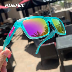 Marca KDEAM gafas de sol polarizadas cuadradas de alta calidad para hombres visión nocturna gafas de sol para conducir gafas de colores con revestimiento reflectante UV400