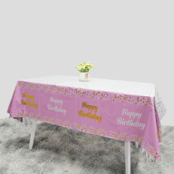 Mantel Desechable de Cumpleaños con Estampado de Estrellas y Puntos, Mantel Rectangular para Mesa, Cubierta para Mesa para Fiestas de Cumpleaños, Decoración para Baby Shower