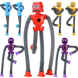 Juguete de Robot telescópico con ventosa para niños y niñas, juguete divertido de descompresión, favores de fiesta de Robot, premio de Carnaval de cumpleaños y Navidad