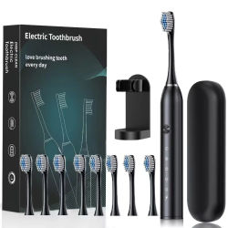 Nuevo 2026 cepillo de dientes eléctrico sónico, cepillo con temporizador para adultos, cargador USB de 5 modos, cepillos de dientes recargables, juego de cabezales de repuesto