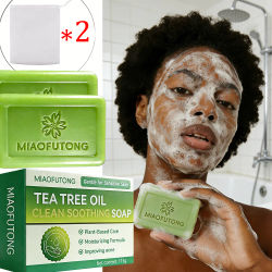 Jabón Antifúngico con Aceite de Árbol de Té MIAOFUTONG, Suave para Piel Sensible, Fórmula Hidratante a Base de Plantas, Mejora el Acné