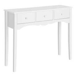 HOMCOM Mueble Mesa Recibidor Entrada Tocador Consola con 3 Cajones 100x32x85cm