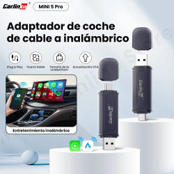 Adaptador Inalámbrico Carlinkit Mini5 Pro para Carplay y Android Auto, Actualización de Sistemas Inteligentes para Automóviles, Conexión Inalámbrica Wifi y Bluetooth