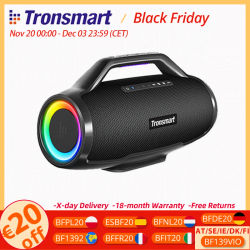 Altavoz de fiesta Tronsmart Bang Max Bluetooth 130W con sistema de sonido de 3 vías sincronización hasta 100 + altavoces Control de aplicación entrada de guitarra/micrófono
