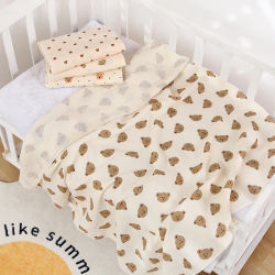 Manta envolvente de muselina de algodón con estampado de dibujos animados para bebé, manta receptora suave y transpirable para bebé recién nacido, para niños y niñas
