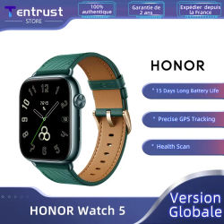 Versión Global HONOR Watch 5 Smartwatch Seguimiento GPS Preciso Escaneo Rápido de Salud Pantalla Grande de 1.85 pulgadas GPS Soportado IP68
