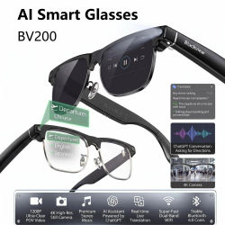 Gafas Inteligentes Blackview BV200 con IA, Cámara 4K HD de 1200W, Llamadas Bluetooth, Traducción por IA, Asistente de Voz, Altavoz Estéreo y Micrófono Integrado