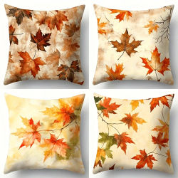 Decoración del hogar otoño patrón de Hojas de arce fundas de almohada patrón funda de cojín adecuada para sofá dormitorio funda de almohada de coche